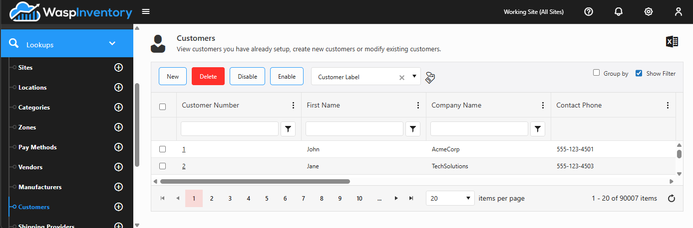 Managing customers