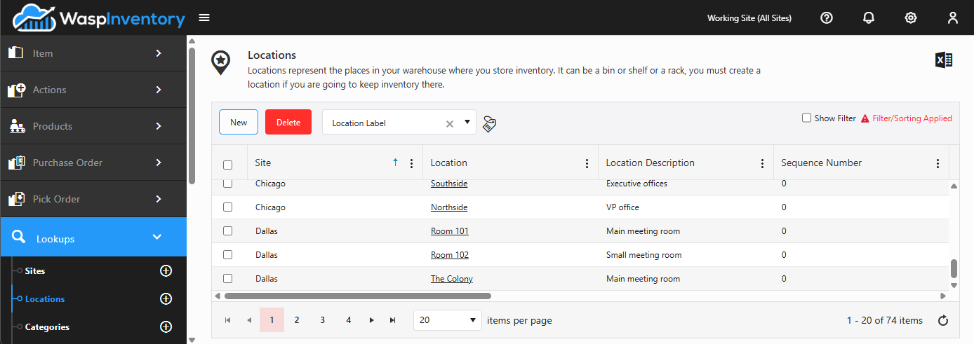 Managing locations