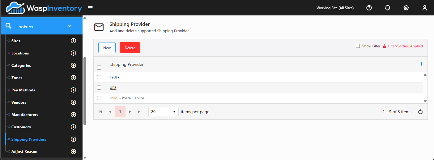 Managing shipping providers