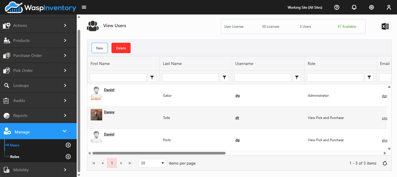 Managing users