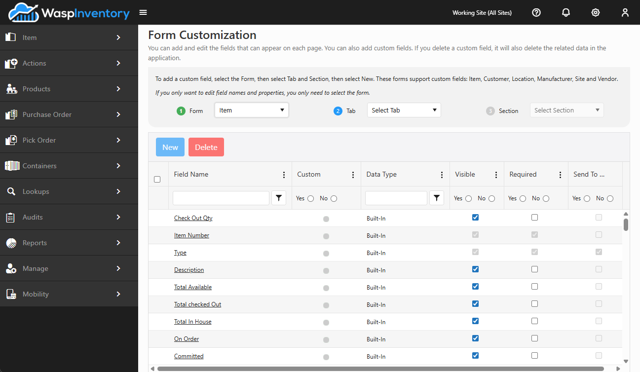 Custom fields